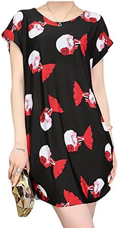 Gk2 Womens Casual Loose Dolman Sleeve Tops Blouse Floral Dress (One size(fit S-L), B 2)