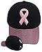 Pink Ribbon Cap Breast Cancer Awareness Embroidered Black Womens Hat
