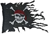 Black Tattered Pirate Flag Halloween Prop