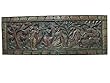 Indian Antique Headboard Radha Krishna Gopis Carved Wall Panels Furniture