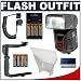 Sony Alpha HVL-F56AM Flash + NiMH Rapid Charger + Rechargeable Batteries + BONUS Extra 4-Pack 2700mAh Rechargeable Batteries + Flash Bounce Reflector + TTL Flash Cord + Stroboframe 350 Flash Bracket