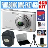 Panasonic DMC-FX37W 10MP Digital Camera White Plus 4GB Accessory Outfit