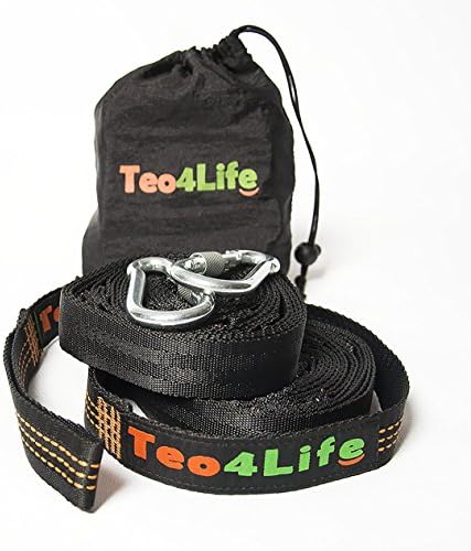 SALE! Hammock Tree Straps by Teo4Life - Adjustable, No-Stretch 100% Polyester, Heavy-Duty with 30 Loops. Quick Setup &amp; Premium Carabiners Included. Perfect To Hang Any Style Or Type Of Hammock.