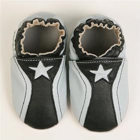 Momo Baby Soft Sole Baby Shoes - Star Black