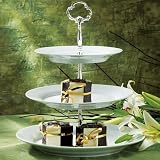 3 TIER PORCELAIN PLATES CENTERPIECE