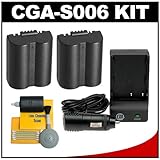 (2) CTA CGA-S006 Rechargeable Li-ion Batteries + Mini Battery Charger + Cle ....