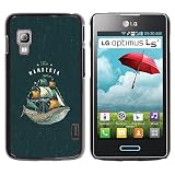 Slim Design Hard PC/Aluminum Shell Case Cover for LG Optimus L5 II Dual E455 E460 Whale Ocean Sea Vignette Book Sails / JUSTGO PHONE PROTECTOR