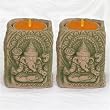 Set of Two Ganesh Tea Light Candle Holders
