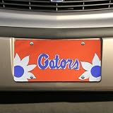 Florida Gators Orange Mirrored Flower Power License Plate
