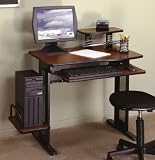 Network Computer Cart in Black and Cherry By Studio RTA Furniture