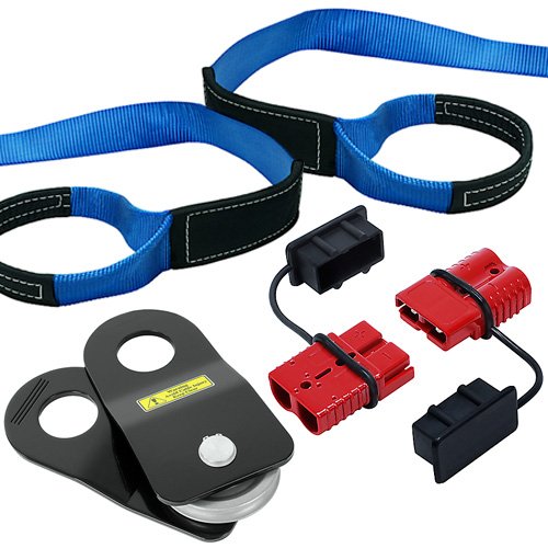 Recovery Winch Accessory Set with 10 Ton Snatch Block 10 Tree Strap and