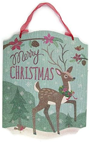 Merry Christmas ~ Decorative Glitter Wall/Hanging Sign - 13 1/2 X 10 1/2