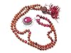 Spiritual Prayer Malas Pink Jade Rudraksha Prayer Beads Yoga Japa Mala 108+1