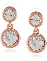 T Tahari Crystal Double Drop Earrings
