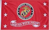 Outdoor Living : Marine 'Served with Pride' Flag - 3 Foot By 5 Foot Polyester (NEW)