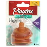 Playtex Drop-Ins Natural Action Latex Nipples: Fast Flow 2pk
