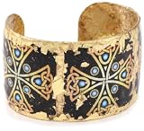 EVOCATEUR "The Ancients" Celtic Cross 22K Gold Leaf Cuff Bracelet