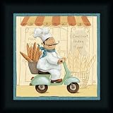 Chef's Market III by Daphne Brissonnet Whimsical Kitchen Art Print Framed