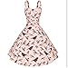 MIUCOO Women's 1950s Vintage Bird Print Rockabilly Swing Dress