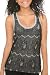 Apparel : Grey Black Lace Overlay Tank