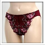 Venus 2 Pack Maroon Satin Sheer Bikini Panty #8063 S