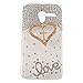 Mavis's Diary Luxury 3D Handmade Crystal Heart Rhinestone Bling Clear Case Cover for Moto X phone with Soft Clean Cloth (Heart with Cross)
