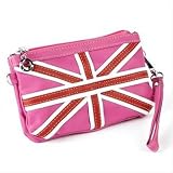 Cerise Union Jack Faux Leather Clutch/Bag AJ23921
