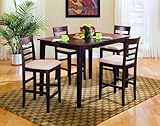 5pc Townhouse Collection Counter Height Dining Table & Barstools Set