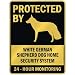 PROTECTED BY  WHITE GERMAN SHEPHERD DOG HOME SECURITY SYSTEM  PARKING SIGN DOG