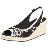  : Naturalizer Women's Sherene Peep Toe Slingback Platform,Black Floral,5.5 M