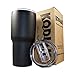 Kodiak Coolers Vacuum Insulated Tumbler Two Lids - Stainless Steel Double Wall - Thermal Coffee Travel Cup Rambler Mug - Thermos BPA Free - Compare to Yeti & Contigo - Hold Ice 24 Hours (Black 30)