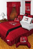 Best Quality Sidelines Comforter - Tampa Bay Buccaneers NFL /Color Bright Red Size Queen