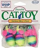 Vo-Toys Rainbow Rope 2in Mice 3 pack Cat Toy
