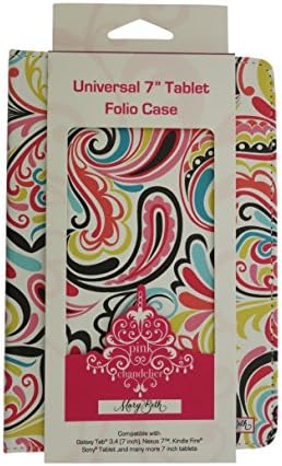 Universal 7 inch Tablet Folio Case - Colorful Paisley Print by Artist Mary Beth Freet