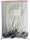 EricX Light 100 Piece Natural Candle Wick, Low Smoke 6" Pre-Waxed & 100% Natural Cotton Core