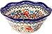 Polish Pottery Ceramika Boleslawiec,  0423/238, Bowl Viki 1, 3 1/4 Cups, Royal Blue Patterns with Red Cornflower and Blue Butterflies Motif