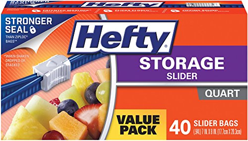 Hefty Slider Storage Bags, Quart, 40 Count (Pack of 9)