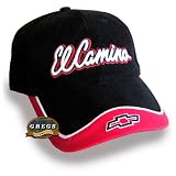 El Camino Bowtie Hat Cap Black Red (Apparel Clothing) by Gregs Automotive LLC