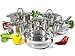 Stainless Steel 12pc Cookware Set W/ Heavy Gauge Capsulated Bottom & Tempered Glass Lids,Fry Pan,Pot,Skillet,Dutch Oven