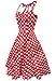 Anni Coco Women's Halter Polka Dots 1950s Vintage Swing Tea Dress - Large - 1st - Red & White Dots