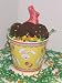 Gourmet Food : Scott's Cakes 1 lb. Chocolate White Chocolate Chip Cookies in a Yellow Bunny Pail with Jelly Beans and Milk Chocolate Bunny