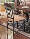 Set of 2 Dining Chairs Padded Seat Warm Copper Finish