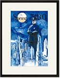 Black Framed/Matted Print 17x23, Guardian of the Big City
