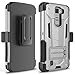 LG K7 Case, LG Tribute 5 Case, CASEPLAY [Kickstand] [Swivel Belt Clip] ShockProof Armor Holster Defender Protective Hybrid Case Cover for LG K7 / LG Tribute 5 (Silver)