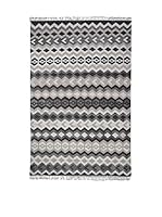 ICONS CORNER Alfombra 100% Lana India (Gris / Blanco / Negro)