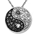 14k White Gold Black and White Diamond Ying-Yang Pendant (1/5 cttw), 18