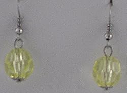 Yellow Gem Cut Globes Earrings