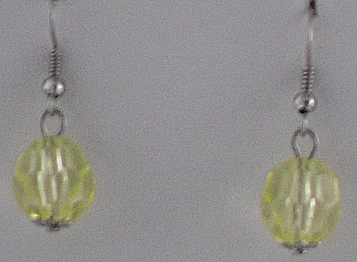 Yellow Gem Cut Globes Earrings