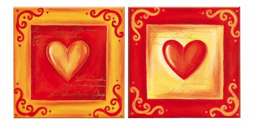 Solo Goya 71415 - Keilrahmen mit durchschreibende Malvorlage Two Hearts  2 St&uuml;ck 20 x 20 c Preisvergleich