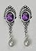 Sterling Silver Amethyst and Pearl Earrings, Other title=